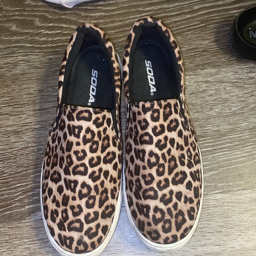 Cheetah slip on sneakers